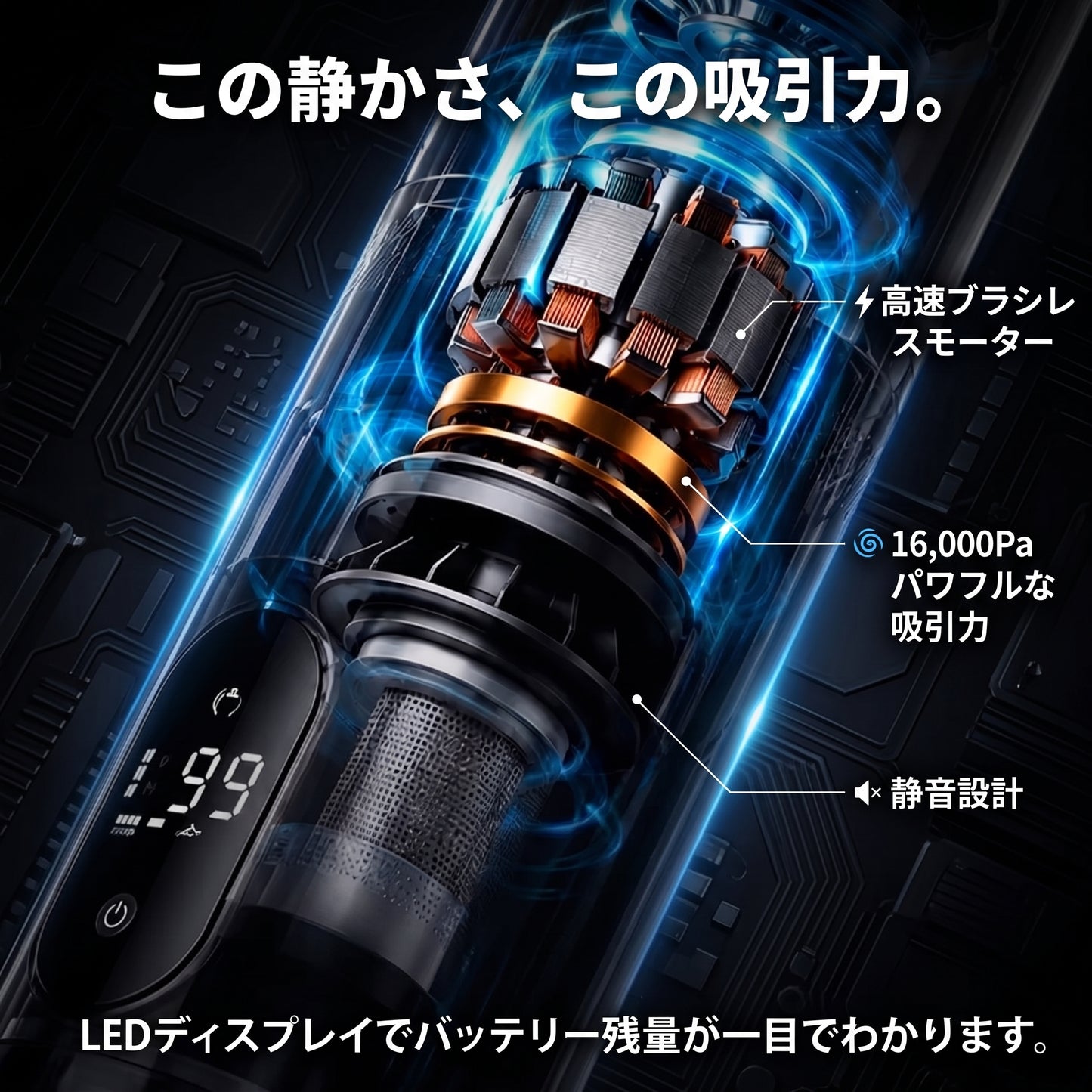旋風クリーナー 2in1（センプウクリーナー）— 吸って飛ばして車内ピカピカ、コードレス2in1掃除機【2026年最新モデル】