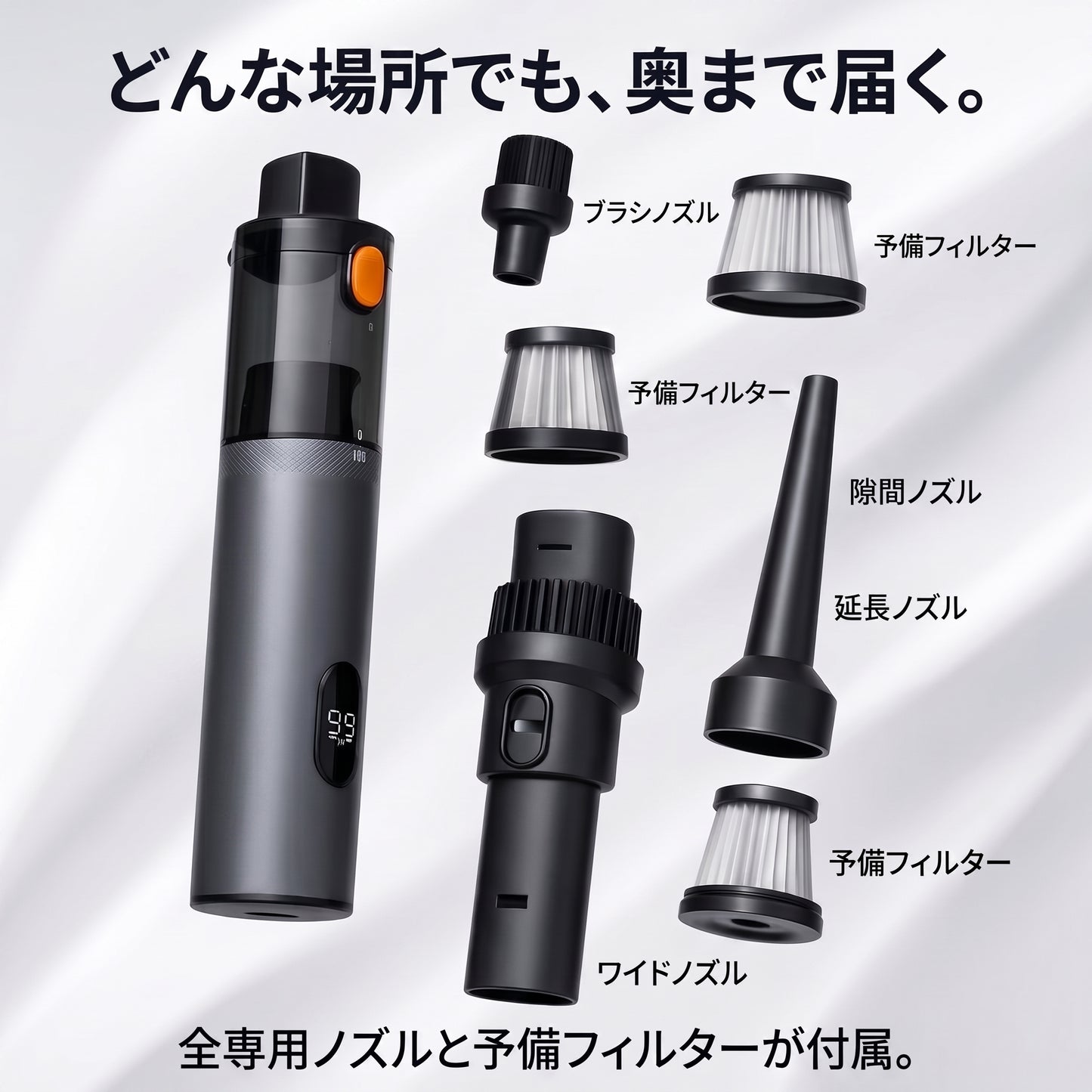 旋風クリーナー 2in1（センプウクリーナー）— 吸って飛ばして車内ピカピカ、コードレス2in1掃除機【2026年最新モデル】