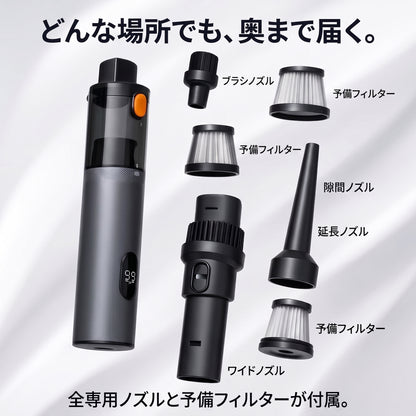 旋風クリーナー 2in1（センプウクリーナー）— 吸って飛ばして車内ピカピカ、コードレス2in1掃除機【2026年最新モデル】